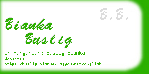 bianka buslig business card